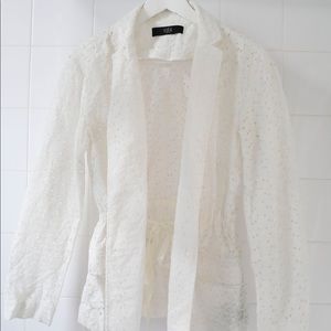 Tibi White Floral Blazer SMALL